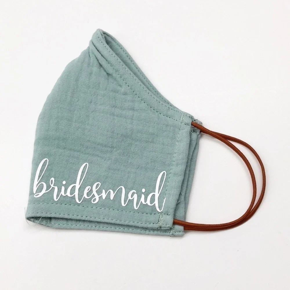 Bridesmaid sage green face mask